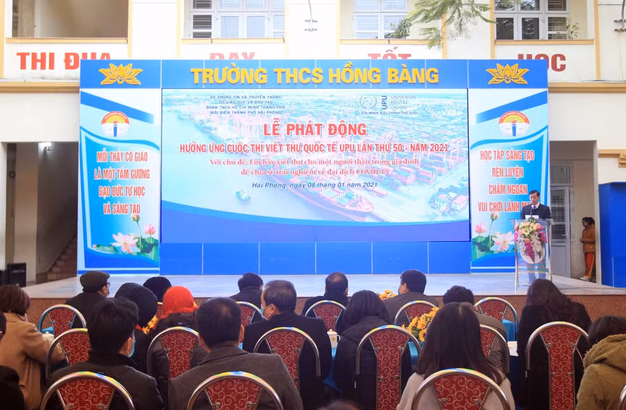 Lễ phát động cuộc thi viết thư UPU lần thứ 50 được tổ chức tại Trường THCS Hồng Bàng