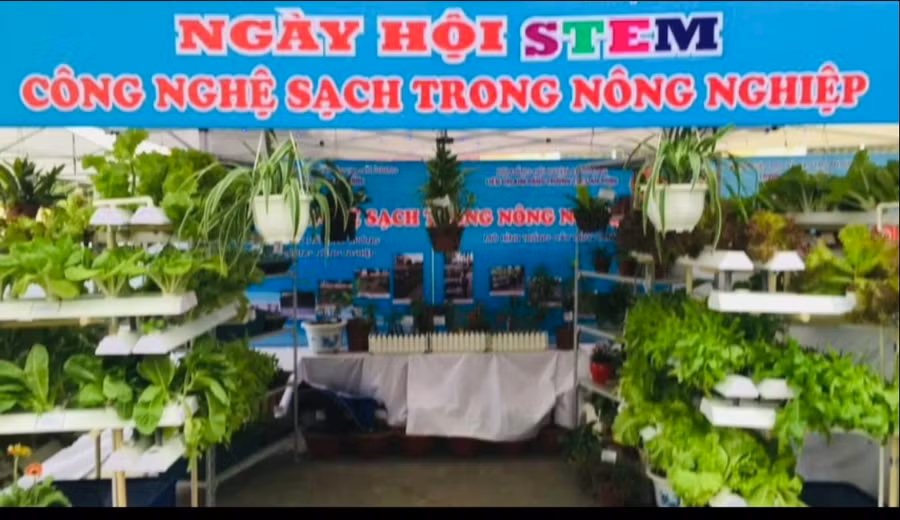 Không gian nông nghiệp sạch trong ngày hội STEM Trường THCS An Đồng