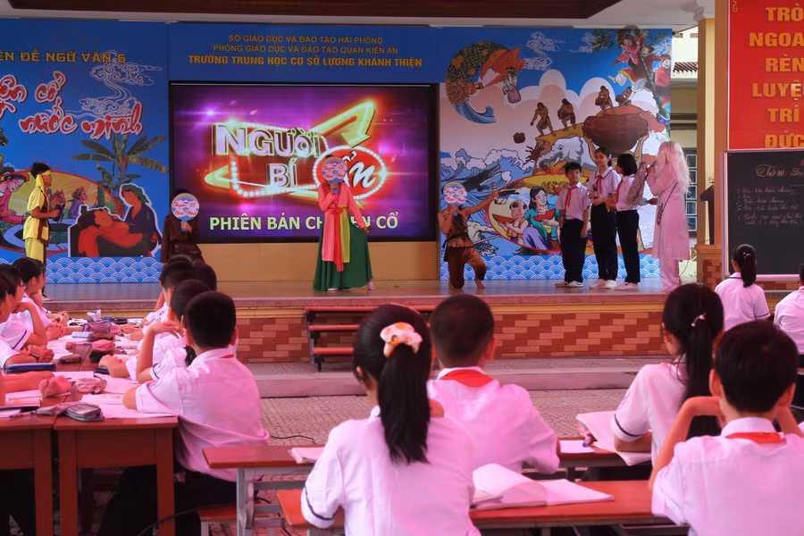 Hoạt động trải nghiệm qua tiểu phẩm rất ấn tượng.