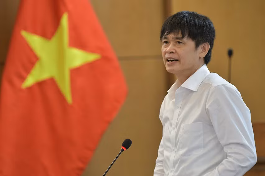 Vụ trưởng Vụ Giáo dục mầm non Nguyễn Bá Minh phát biểu tại hội nghị.