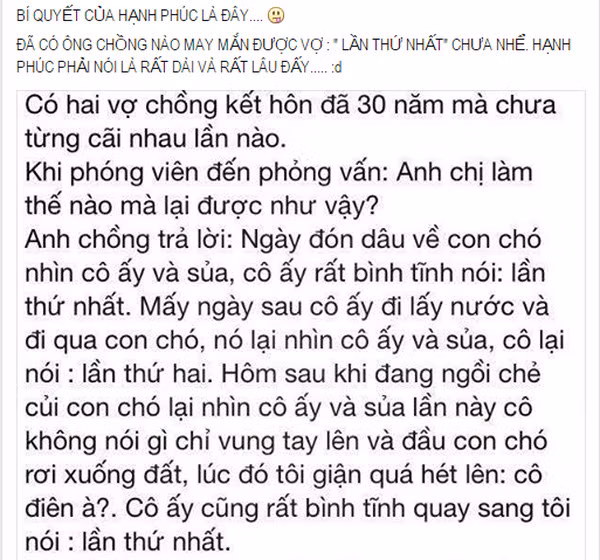 bí quyết giữ gìn hôn nhân 30 năm hạnh phúc