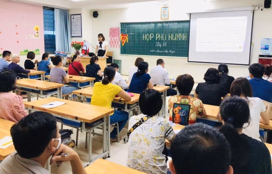 Họp phụ huynh tại Trường Tiểu học An Hòa (Cầu Giấy, Hà Nội). Ảnh mang tính chất minh họa. Nguồn ảnh: website nhà trường Họp phụ huynh tại Trường Tiểu học An Hòa (Cầu Giấy, Hà Nội). Ảnh mang tính chất minh họa. Nguồn ảnh: website nhà trường