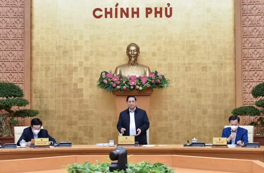 Thủ tướng Chính phủ Phạm Minh Chính chủ trì phiên họp Chính phủ thường kỳ tháng 11 - Ảnh: VGP.
