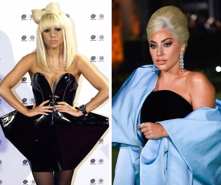 Lady Gaga năm 2009 và bây giờ.