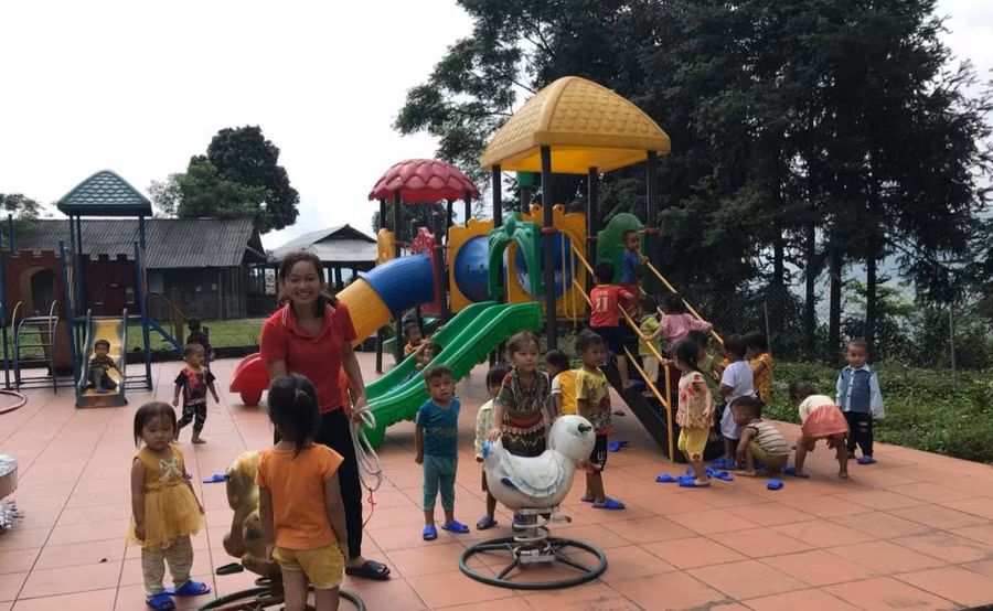 Trẻ mầm non ở điểm trường Nà Hắc, huyện Văn Trấn, tỉnh Yên Bái.