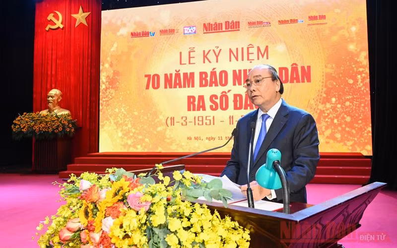 Thủ tướng Nguyễn Xuân Phúc phát biểu ý kiến tại buổi lễ.