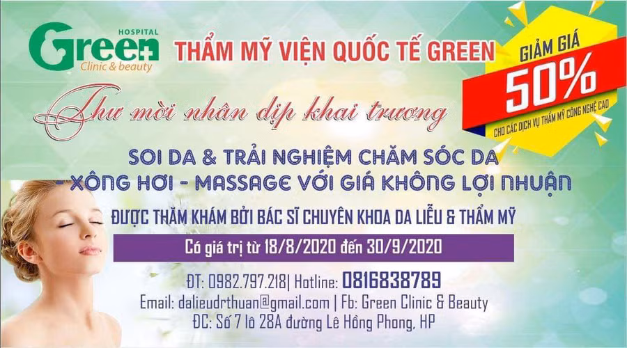 Thư mới cùng tem giảm giá nhân dịp khai trương của cơ sở thẩm mỹ không phép
