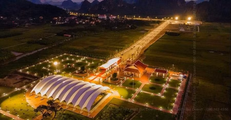 Toàn cảnh công trình đường vào và khu bãi cọc Cao Quỳ