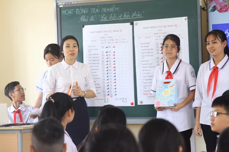 Một hoạt động giáo dục do cô giáo Hoàng Thị Hương Giang (Trường THCS Hồng Bàng) lên lớp.