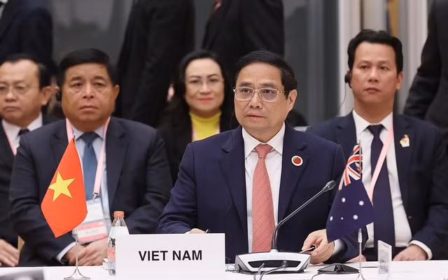 Thủ tướng Phạm Minh Chính: Chung ý chí, quyết tâm cao và hành động quyết liệt hướng tới một châu Á phát triển phát thải ròng bằng 0. (Ảnh: VGP/Nhật Bắc)