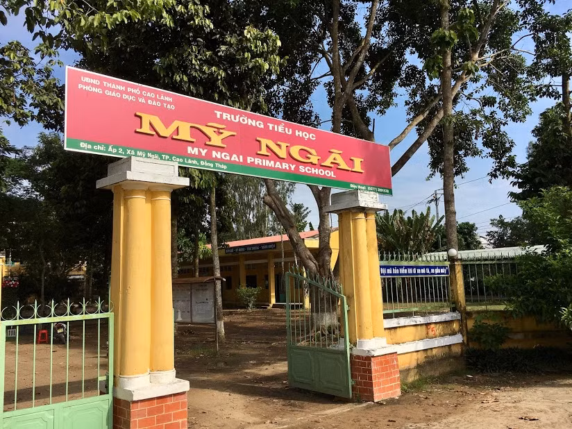 Trường TH Mỹ Ngãi, nơi xảy ra vụ việc.