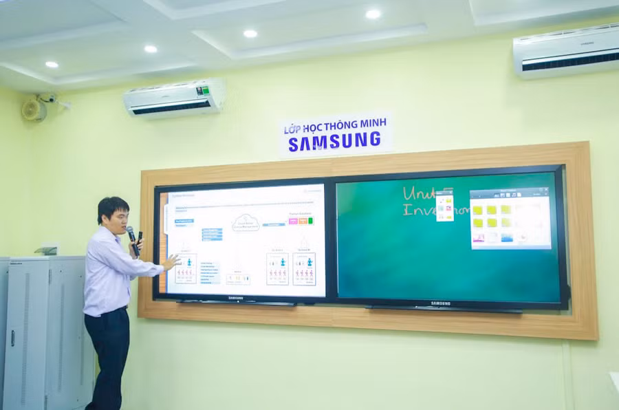 Lớp học thông minh tại Trường THPT Trần Phú (Hà Nội)