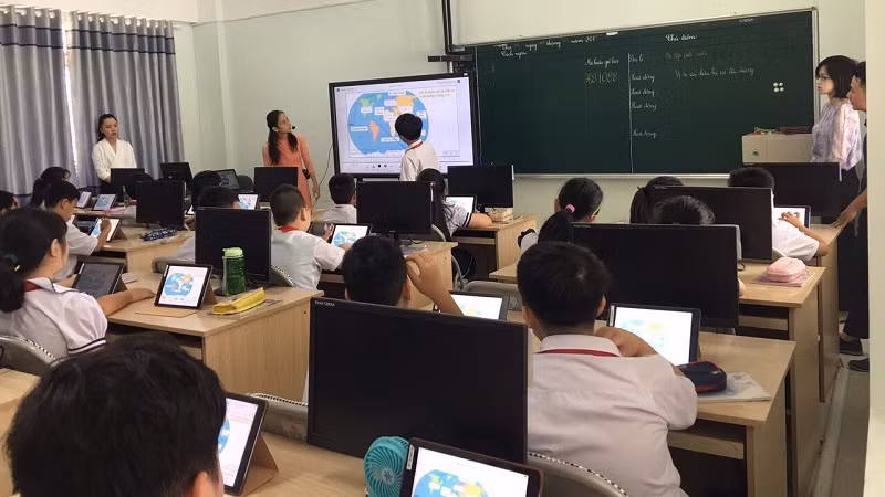 Mô hình lớp học thông minh triển khai tại Trường Tiểu học Trần Cao Vân (quận Thanh Khê, TP Đà Nẵng).