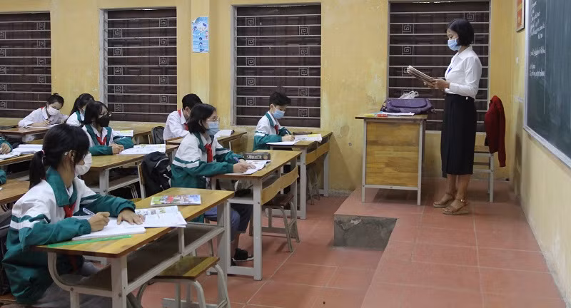 Học sinh Trường THCS Đồng Thái (huyện Ba Vì, Hà Nội).