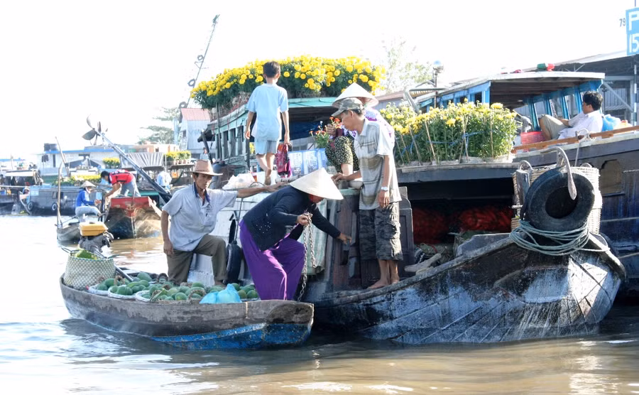 Thăm Chợ nổi Cái Răng với khung cảnh nhộn nhịp ngày giáp Tết sẽ làm du khách lưu luyến mãi.