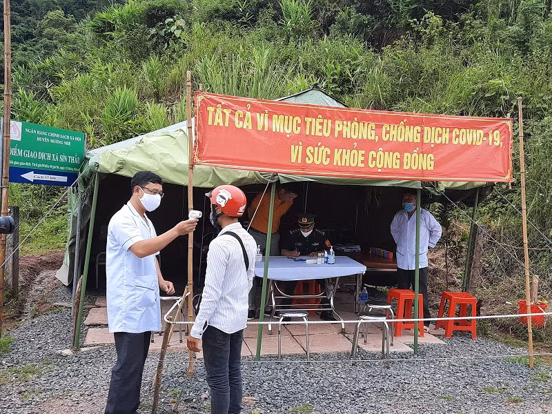 Một chốt dã chiến tại xã Sín Thầu, huyện Mường Nhé.