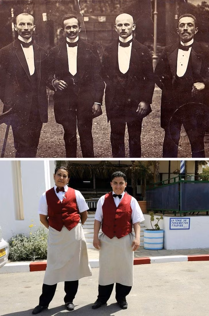 Những người phục vụ năm 1913 và năm 2011.