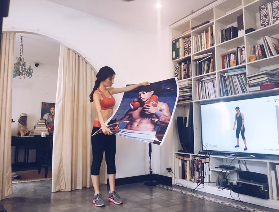 ha tang, ha ho, ky duyen sexy bong mat o phong tap - 10