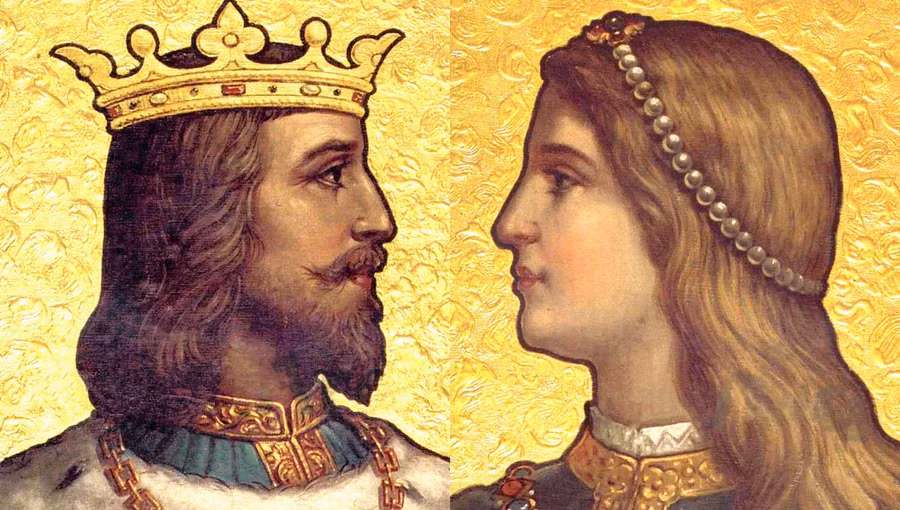 Chân dung Pedro Đệ Nhất (1320 - 1367) và Inês de Castro (1325 - 1355).