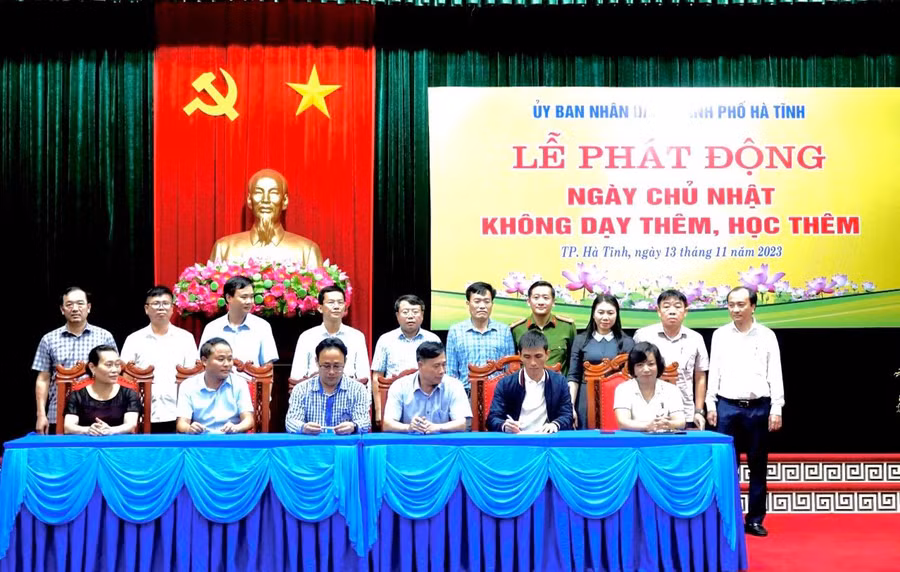 TP Hà Tĩnh phát động Ngày Chủ nhật không dạy thêm, học thêm.