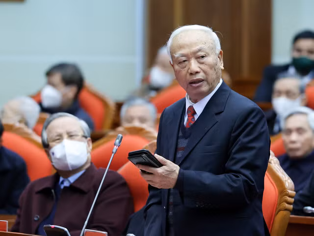 Nguyên Chủ tịch Quốc hội Nguyễn Văn An phát biểu tại cuộc gặp mặt. Ảnh: VGP/Nhật Bắc.