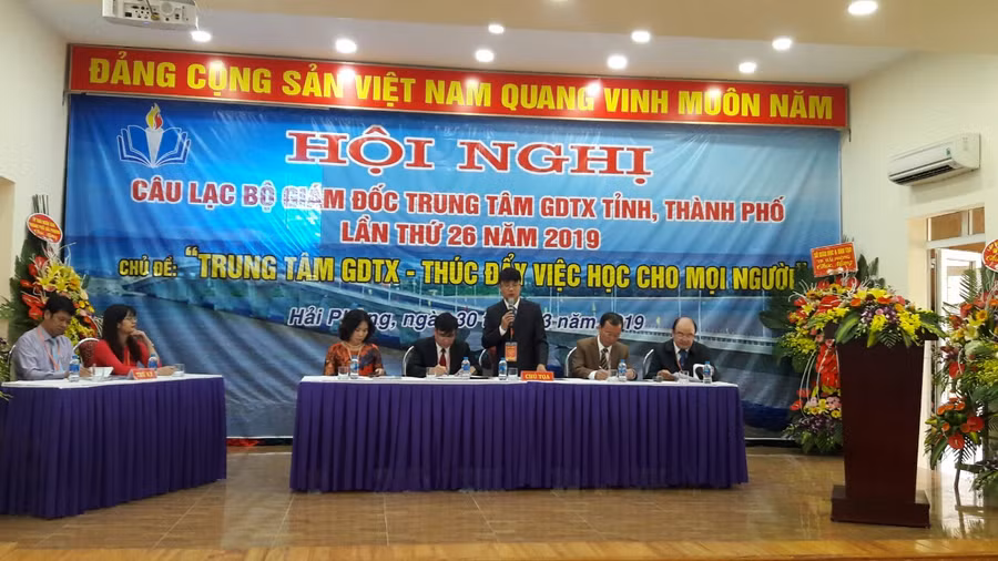 Trung tâm GDTX Hải Phòng là đơn vị đăng cai tổ chức Hội nghị CLB Giám đốc Trung tâm GDTX tỉnh, thành phố lần thứ 26 năm 2019