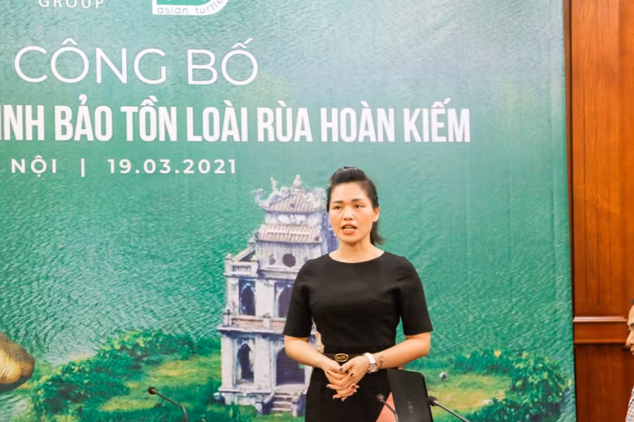 Bà Bùi Thị An – quản lý văn phòng Chương trình bảo tồn rùa Châu Á (ATP)