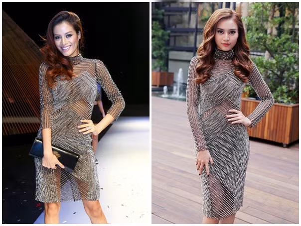 Diễn viên Lan Ngọc làm mới hình ảnh với thiết kế dạ hội đính hạt cá tính. Tuy nhiên, nhiều nhận xét cho rằng, người đẹp không mấy phù hợp khi diện mẫu váy có phong cách đối lập với hình tượng nữ tính. Trước cô, bộ cánh từng giúp Như Vân nổi bật tại sự kiện Tuần lễ thời trang quốc tế Việt Nam. Mẫu váy hiện đại được cho là ăn nhập với vẻ đẹp của nữ người mẫu. 10 vụ đụng váy áo mới nhất của mỹ nhân showbiz Việt