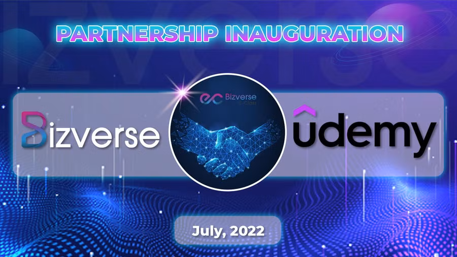 Bizverse hợp tác với nền tảng học trực tuyến hàng đầu thế giới Udemy đưa hơn 200.000 khoá học miễn phí lên Metaverse