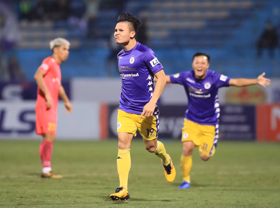 Quang Hải và các đồng đội chung cuộc giành chiến thắng 4-2. (Ảnh VPF)