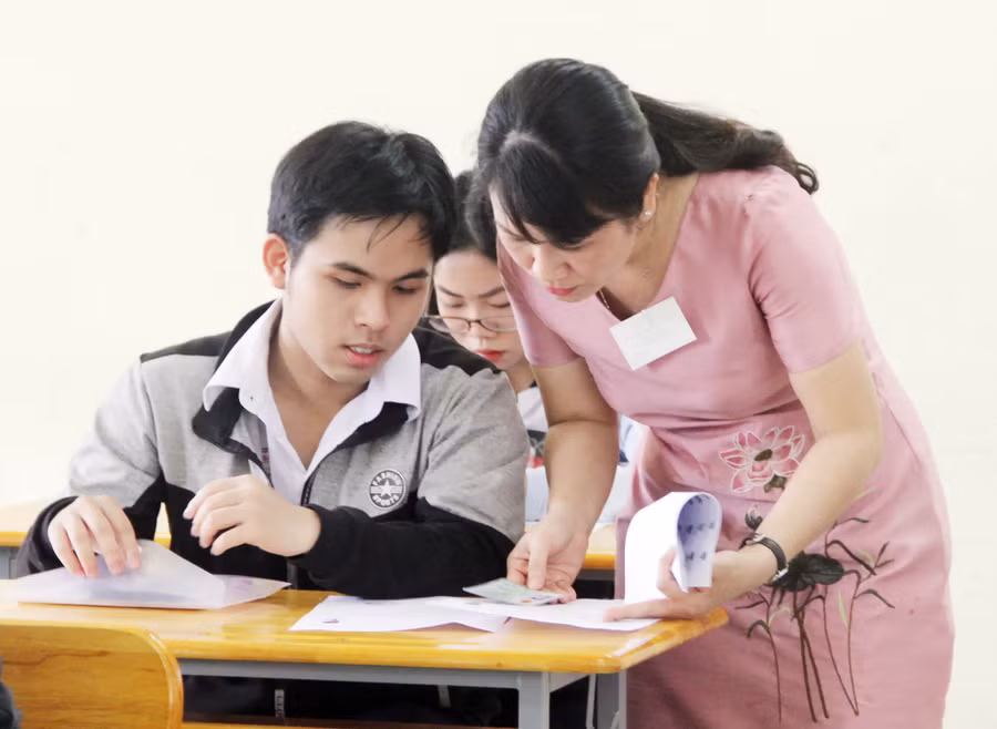Nhiều thí sinh dự thi tại trường nên tâm lý khá thoải mái 