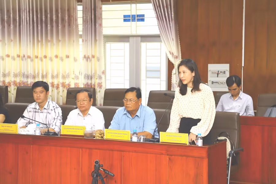 Bà Ngô Phẩm Trân, Chủ tịch Hiệp hội Doanh nghiệp Việt - Đài phát biểu tại lễ ký kết. Bà Ngô Phẩm Trân, Chủ tịch Hiệp hội Doanh nghiệp Việt - Đài phát biểu tại lễ ký kết.