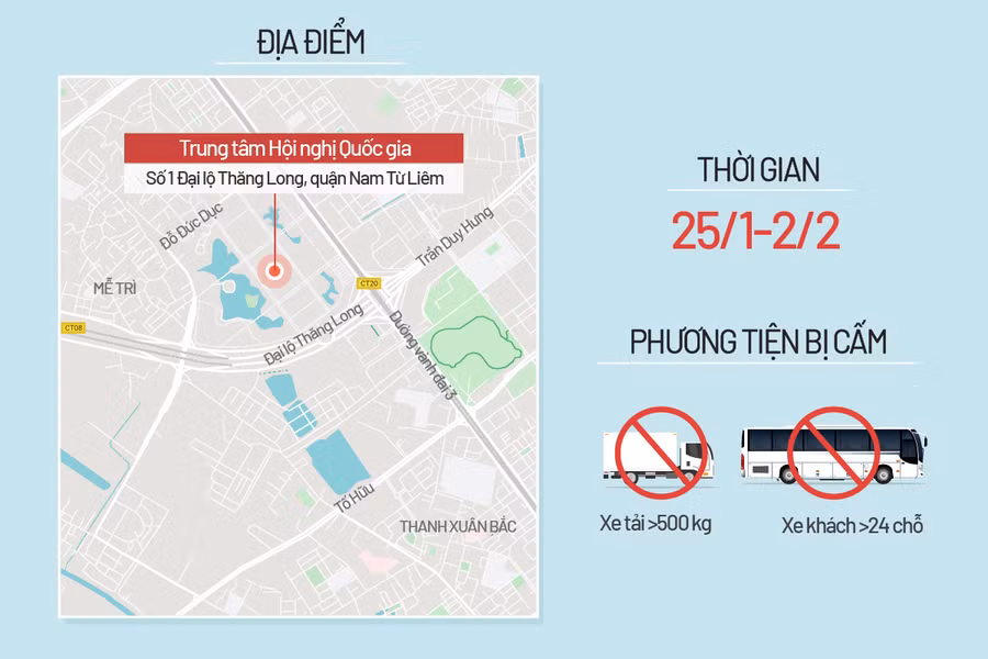 Bản đồ cấm đường phục vụ Đại hội Đảng ảnh 1