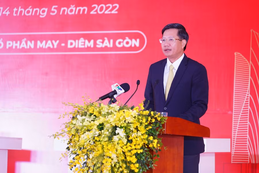Ông Lê Anh Quân- Phó Chủ tịch UBND TP Hải Phòng phát biểu tại Lễ động thổ Tổ hợp Dự án