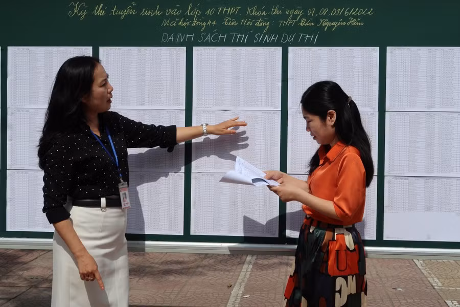 Trường THPT Trần Nguyên Hãn đã niêm yết danh sách thí sinh tại Hội đồng thi.