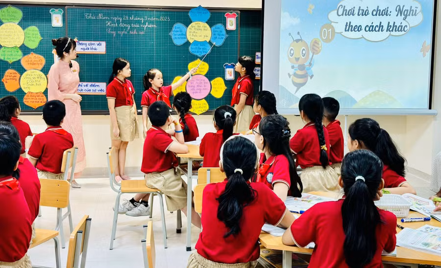 Một lớp học ở Trường Tiểu học Thủ Lệ (Ba Đình, Hà Nội). Ảnh: Phòng GD&amp;ĐT