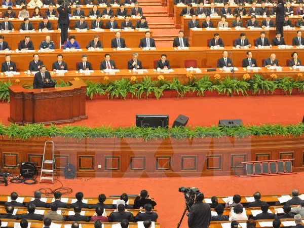 Quang cảnh buổi khai mạc Kỳ họp thứ hai Ủy ban toàn quốc Hội nghị Chính trị hiệp thương nhân dân Trung Quốc khóa 12. Ảnh: Thu-Yến-Đức/TTXVN