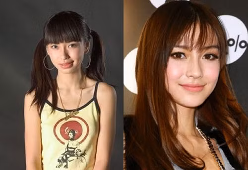 Angela Baby a Một trong những thay đổi rõ rệt của Angelababy là chiếc cằm. Trước đây, cằm cô ngắn và tròn chứ không thon nhọn như bây giờ. Diễn viên xinh đẹp có thể sử dụng phương pháp cấy ghép, tái định vị lại cằm cho các đường nét gương mặt hài hòa, cân đối hơn.