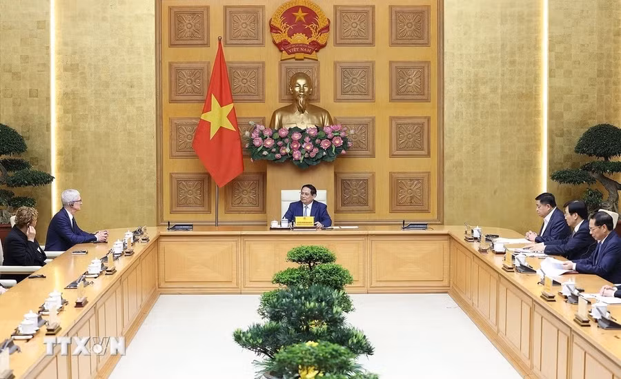Quang cảnh buổi tiếp (Ảnh: Dương Giang/TTXVN)