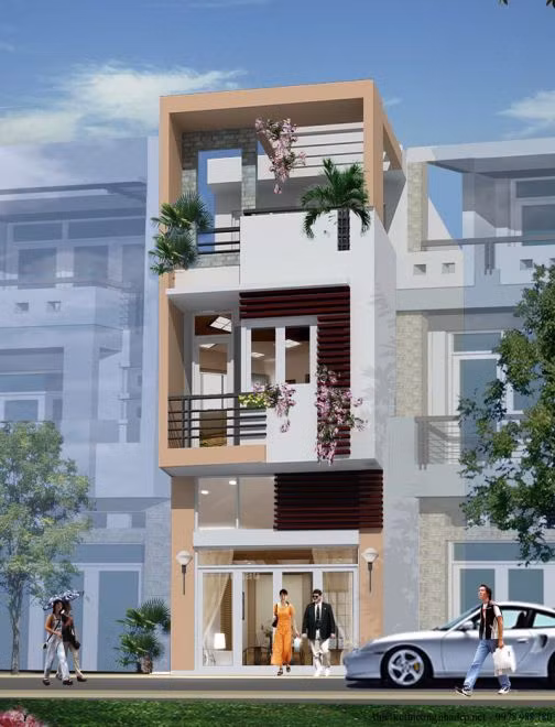 Những mẫu nhà ống 3 tầng mặt tiền 4 – 5m đẹp hiện đại - Ảnh 3