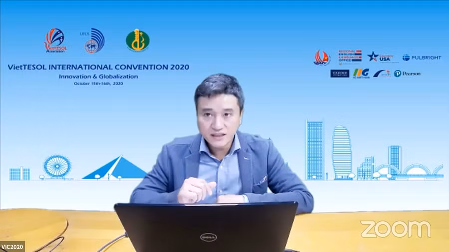 Trần Trọng Hưng - Phó Trưởng ban Ban Quản lý Đề án Ngoại ngữ Quốc gia phát biểu.