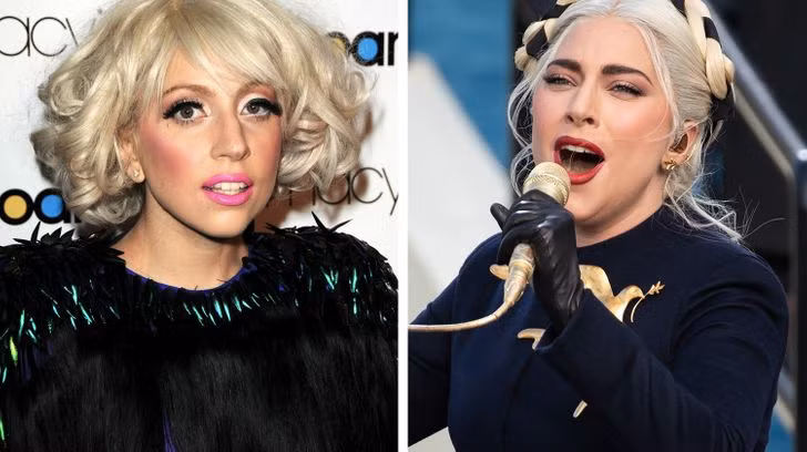 Lady Gaga (năm 2009 so với năm 2021).