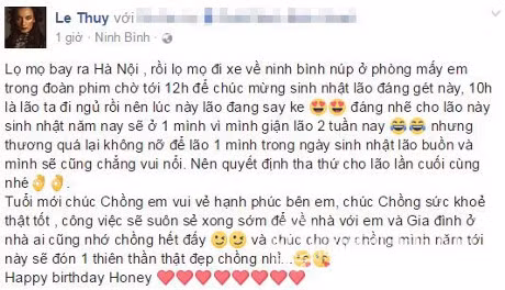 Cuoc song hon nhan hanh phuc vien man nhu ngon tinh cua Le Thuy - Anh 1
