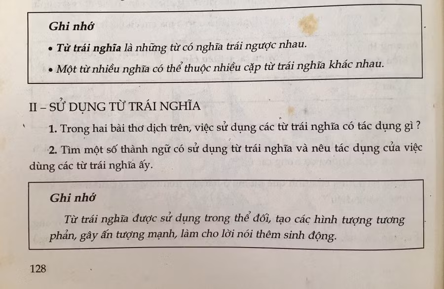 Nhận diện từ trái nghĩa 