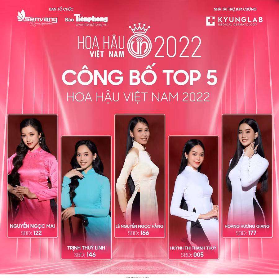 Top 5 Hoa hậu Việt Nam 2022. Top 5 Hoa hậu Việt Nam 2022.