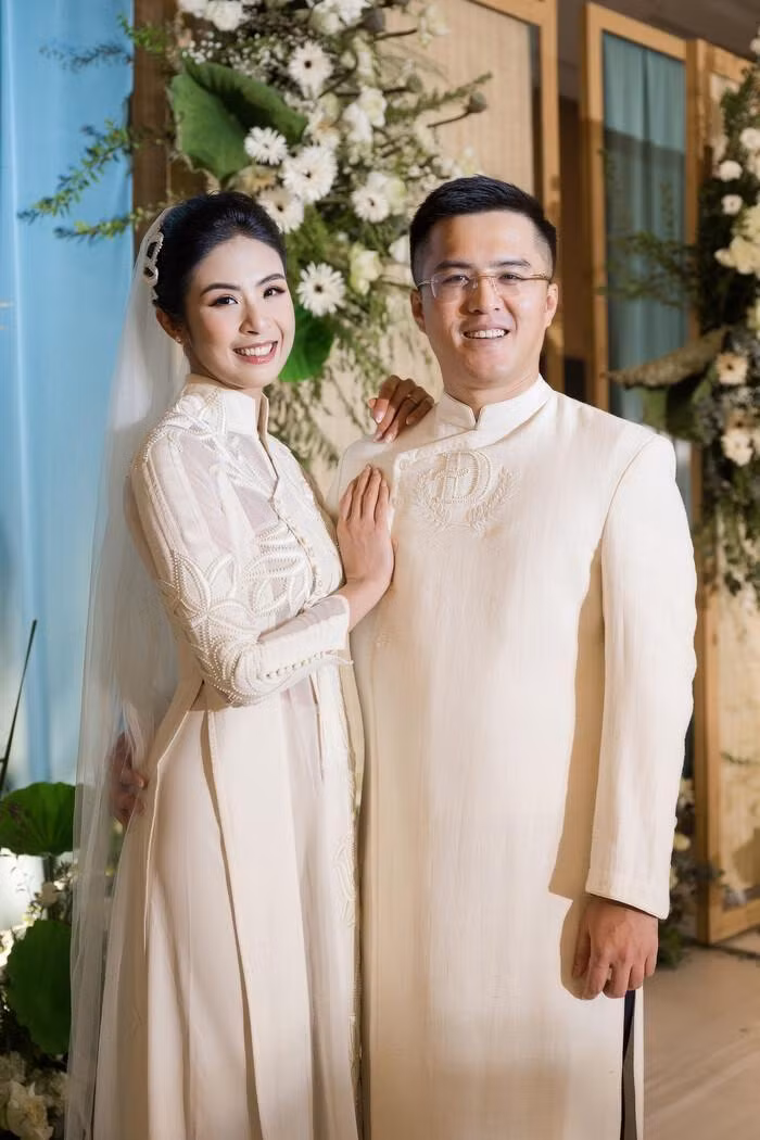 Hoa hậu Ngọc Hân và chú rể Phú Đạt. Hoa hậu Ngọc Hân và chú rể Phú Đạt.