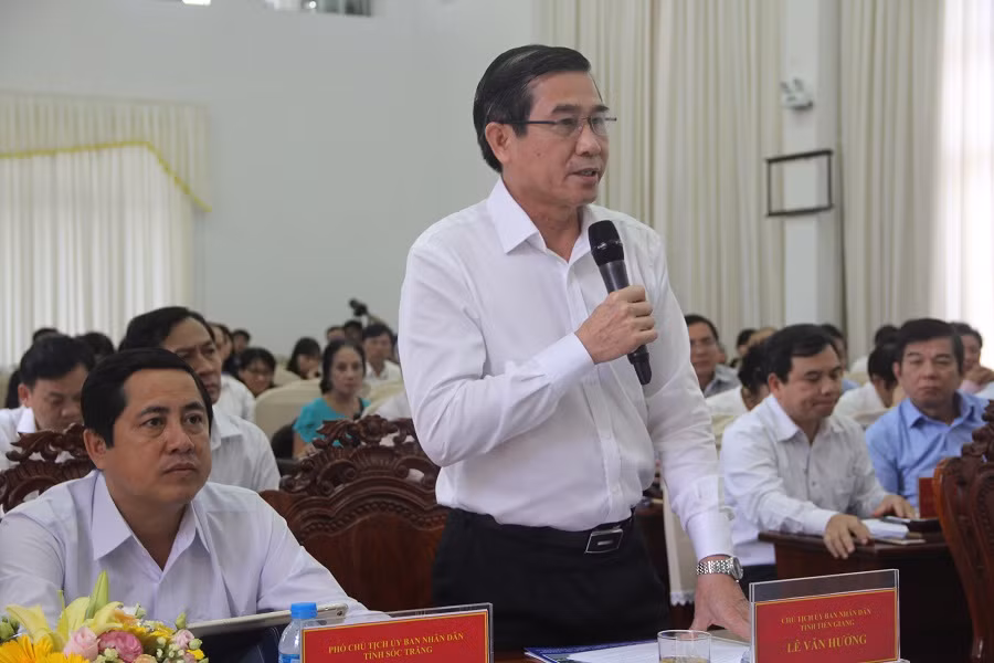 Ông Lê Văn Hưởng, Chủ tịch UBND tỉnh Tiền Giang chia sẻ ý kiến