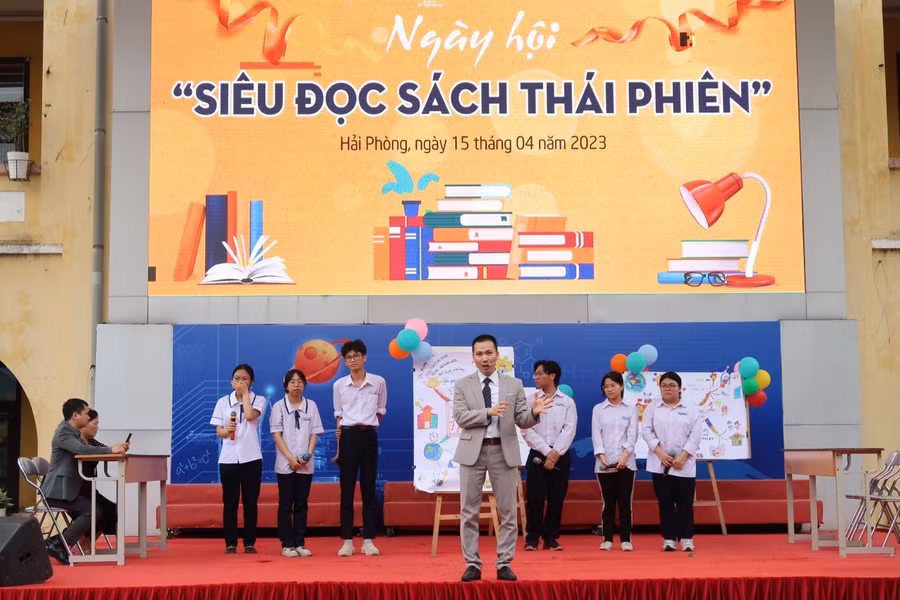 Ngày hội Siêu đọc sách Trường THPT Thái Phiên, quận Ngô Quyền, Hải Phòng.