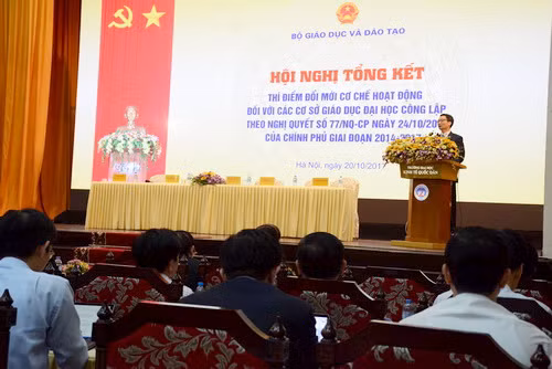 Hội nghị tổng kết thí điểm đổi mới cơ chế hoạt động đối với các cơ sở giáo dục đại học công lập theo Nghị quyết số 77/NQ-CP