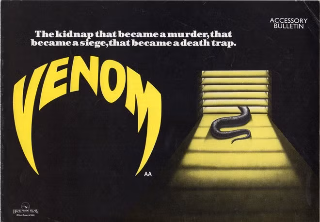 Venom (1981) Một nhóm khủng bố quốc tế với âm mưu bắt cóc đứa con của một cặp vợ chồng trẻ giàu có. Kế hoạch của bọn chúng là sử dụng rắn để uy hiếp gây sức ép với gia đình. Tuy nhiên thay vì sử dụng một con rắn vô hại chúng đã chọn nhầm loài Black Mamba, giống rắn cực độc cho vụ bắt cóc. 4 bộ phim về loài rắn làm khán giả thót tim